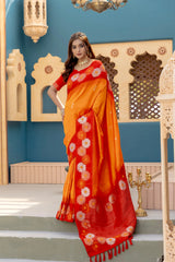Soft Silk Floral Zari Weaving Saree