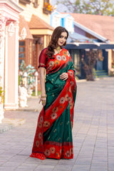 Soft Silk Floral Zari Weaving Saree