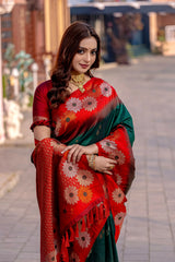 Soft Silk Floral Zari Weaving Saree