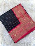 Black Paithani Silk Kanchipuram Touch Saree