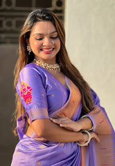 Paithani Vitthala Pallu Muniya Border Saree