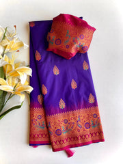 Paithani Silk Meenakari Soft Silk Saree