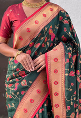 Peacock Jaal Soft Silk Paithani