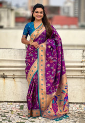 Peacock Jaal Soft Silk Paithani