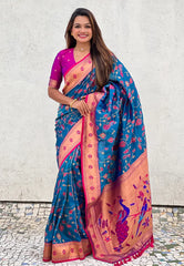 Peacock Jaal Soft Silk Paithani