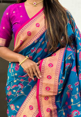 Peacock Jaal Soft Silk Paithani