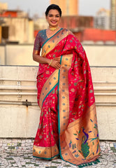 Peacock Jaal Soft Silk Paithani
