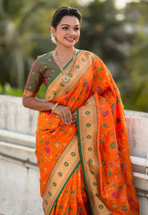 Peacock Jaal Soft Silk Paithani