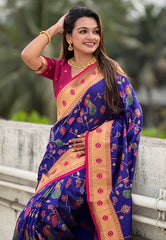 Peacock Jaal Soft Silk Paithani
