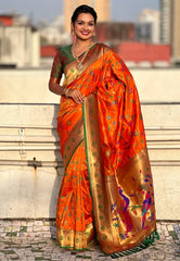 Peacock Jaal Soft Silk Paithani