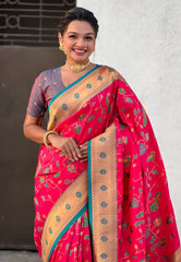 Peacock Jaal Soft Silk Paithani