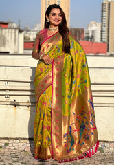 Peacock Jaal Soft Silk Paithani