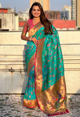 Peacock Jaal Soft Silk Paithani