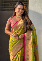 Peacock Jaal Soft Silk Paithani