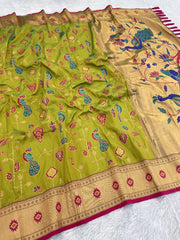 Peacock Jaal Soft Silk Paithani