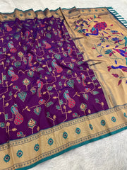 Peacock Jaal Soft Silk Paithani