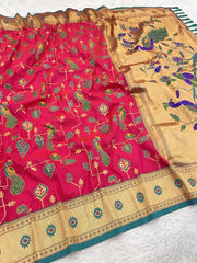 Peacock Jaal Soft Silk Paithani