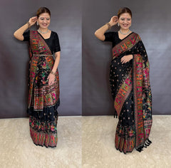 Pashmina Kashmiri Woven Border Saree