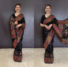Pashmina Kashmiri Woven Border Saree