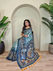 Malai Cotton Digital Printed Kalamkari Saree