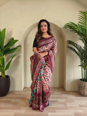 Malai Cotton Digital Printed Kalamkari Saree