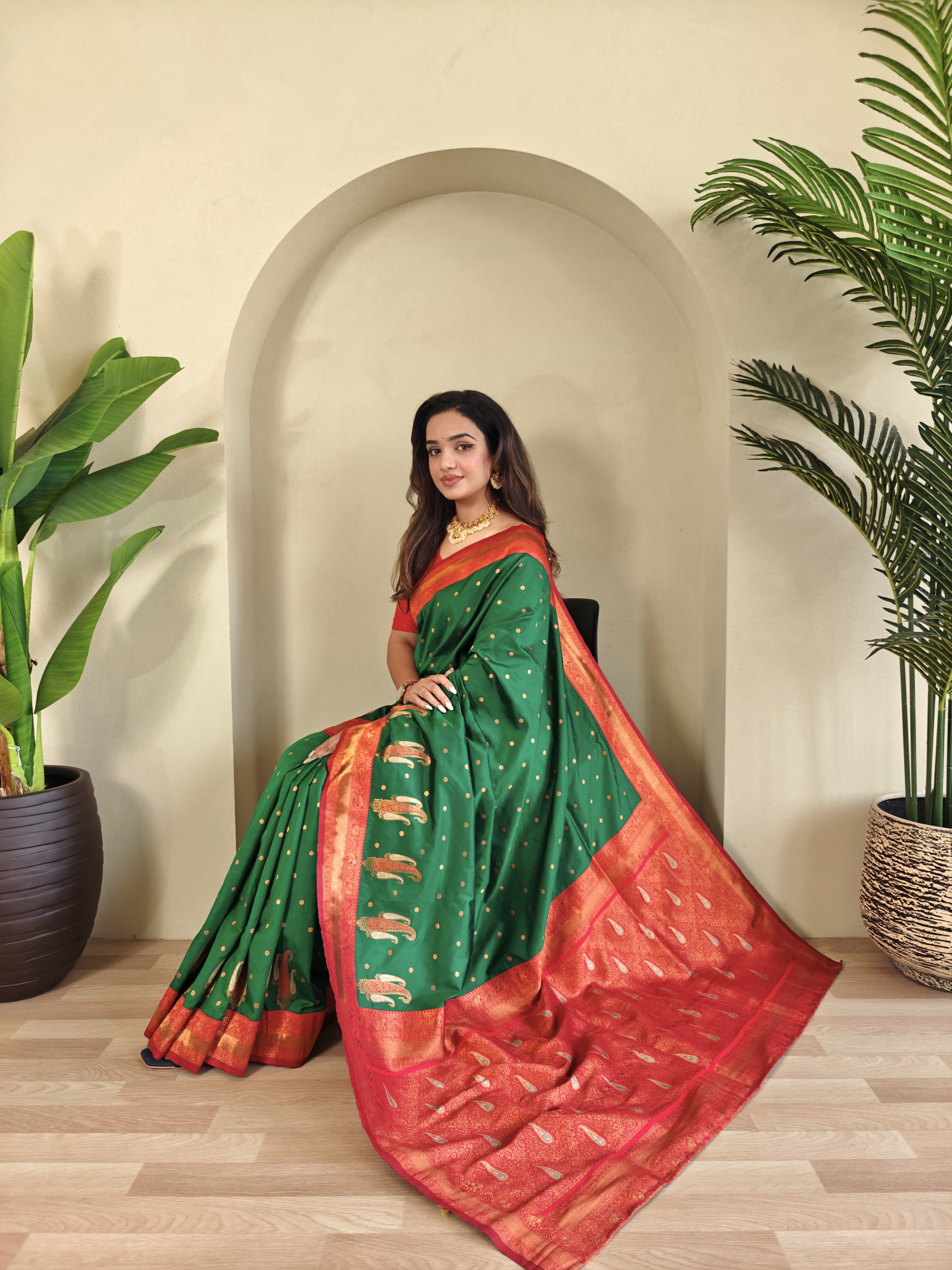 Paithani Weaves with kanchipuram touch Silk Saree
