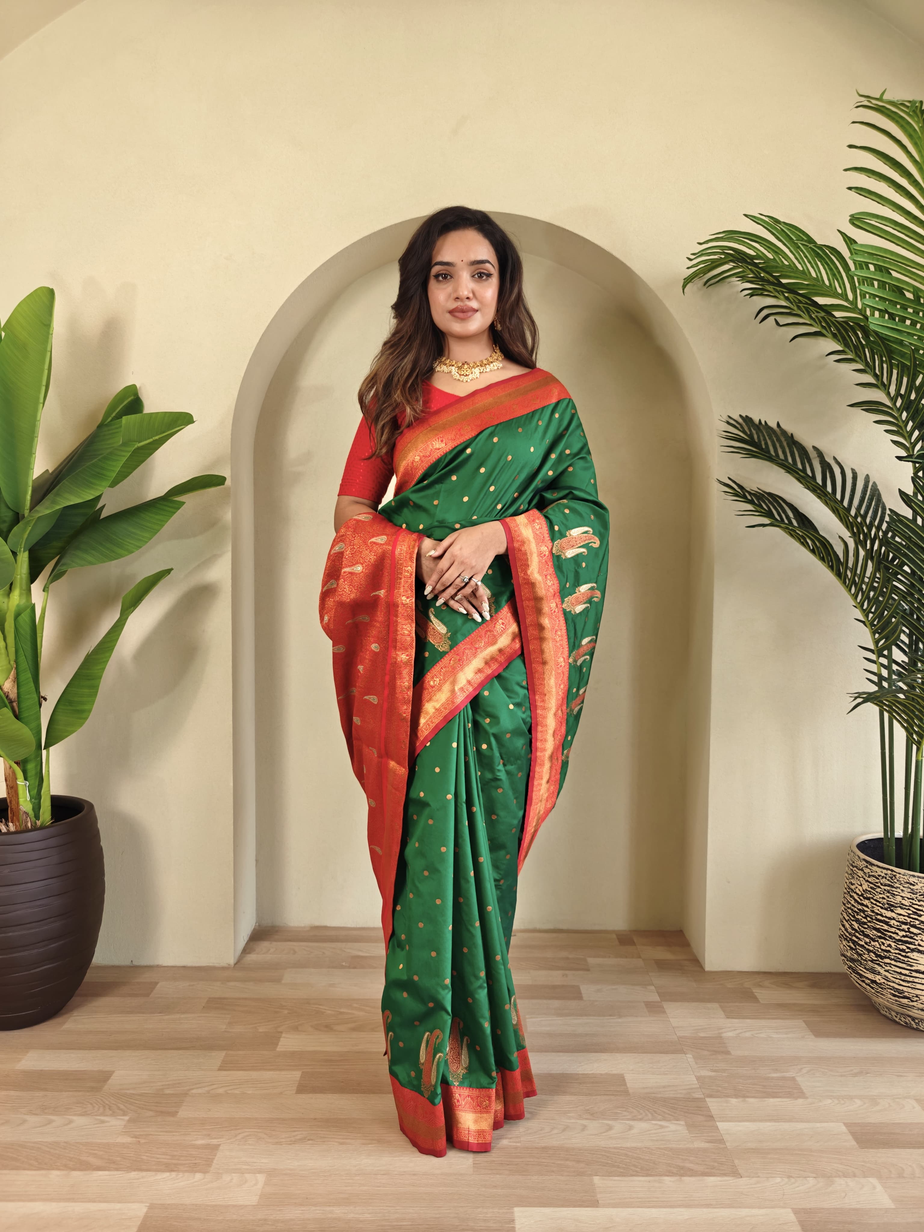 Paithani Weaves with kanchipuram touch Silk Saree