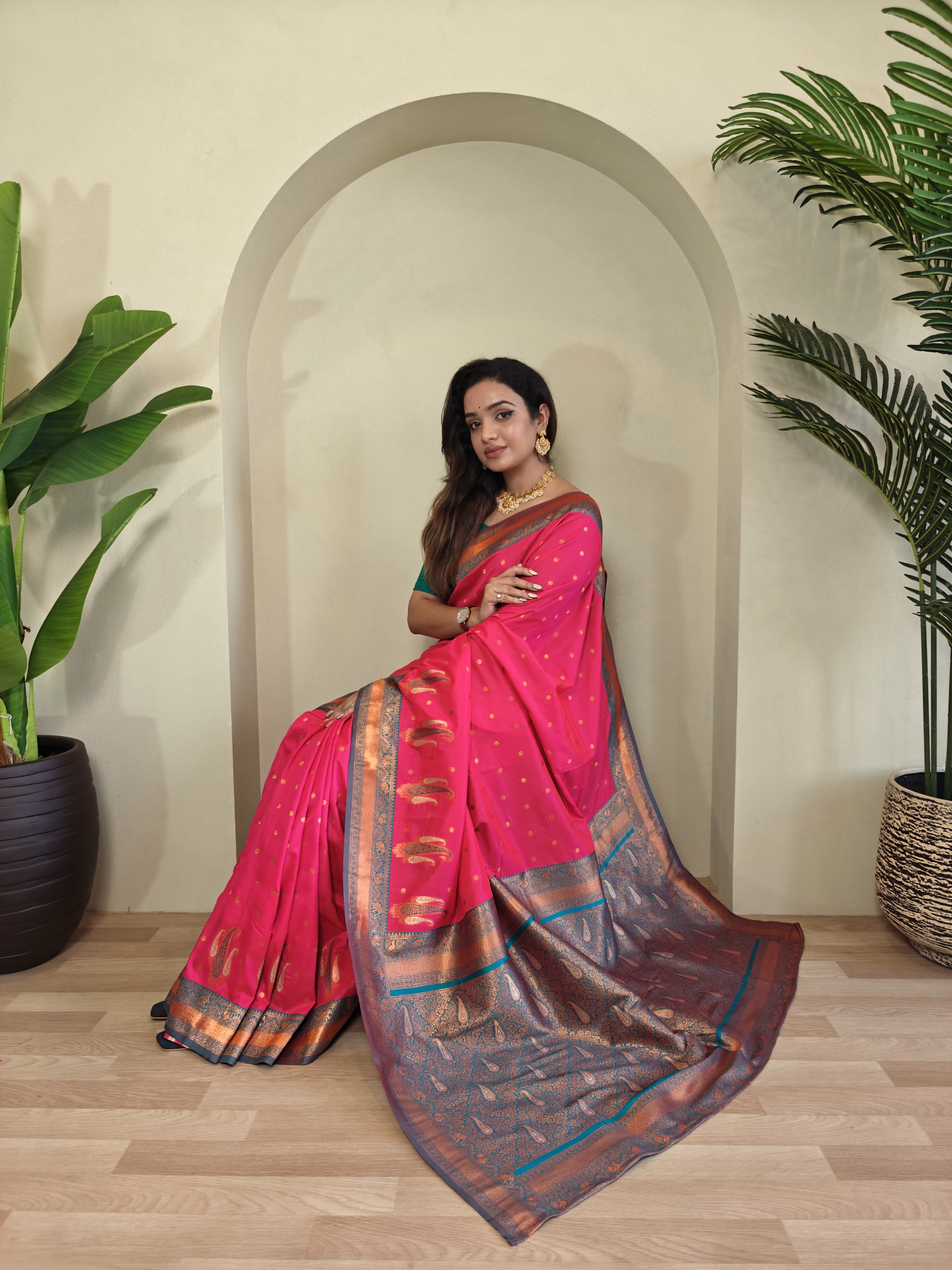 Paithani Weaves with kanchipuram touch Silk Saree