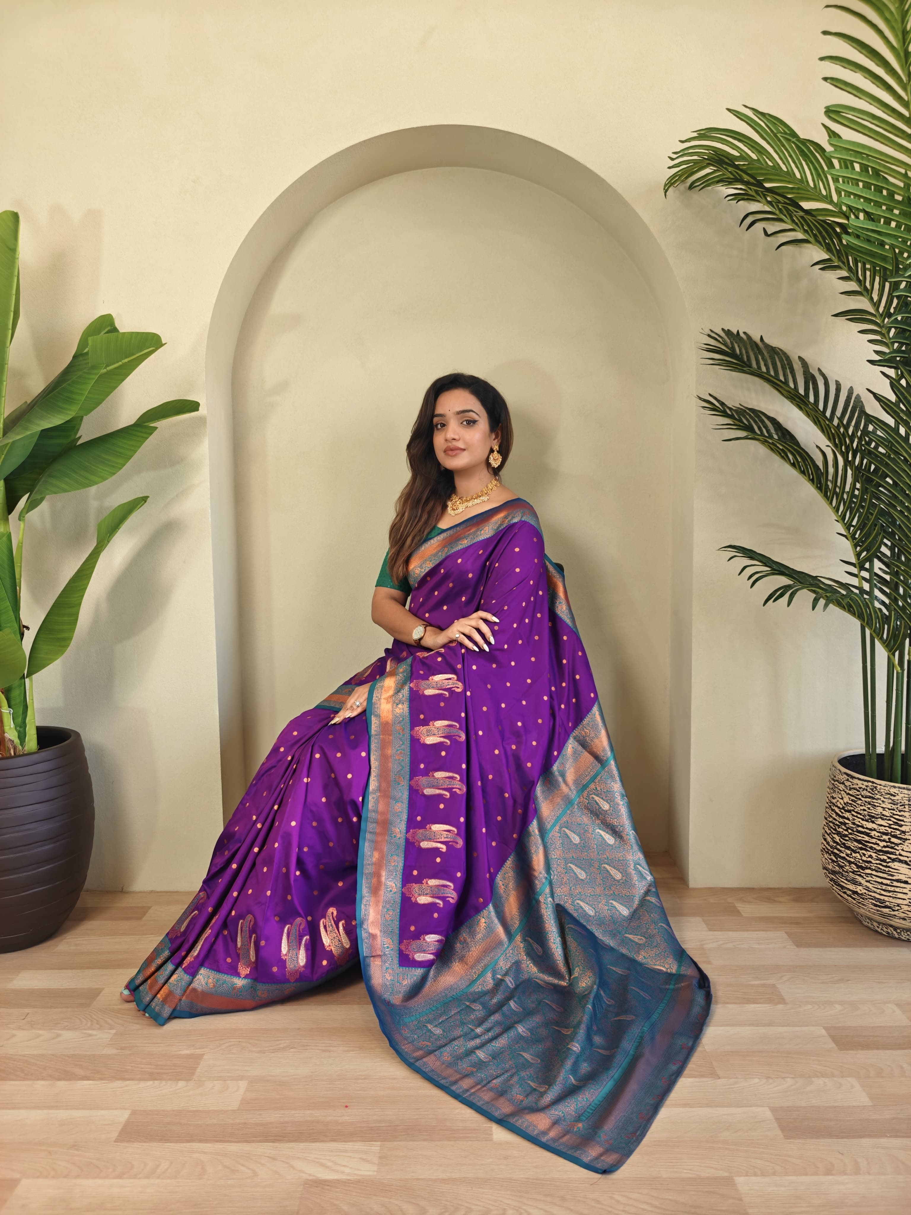 Paithani Weaves with kanchipuram touch Silk Saree