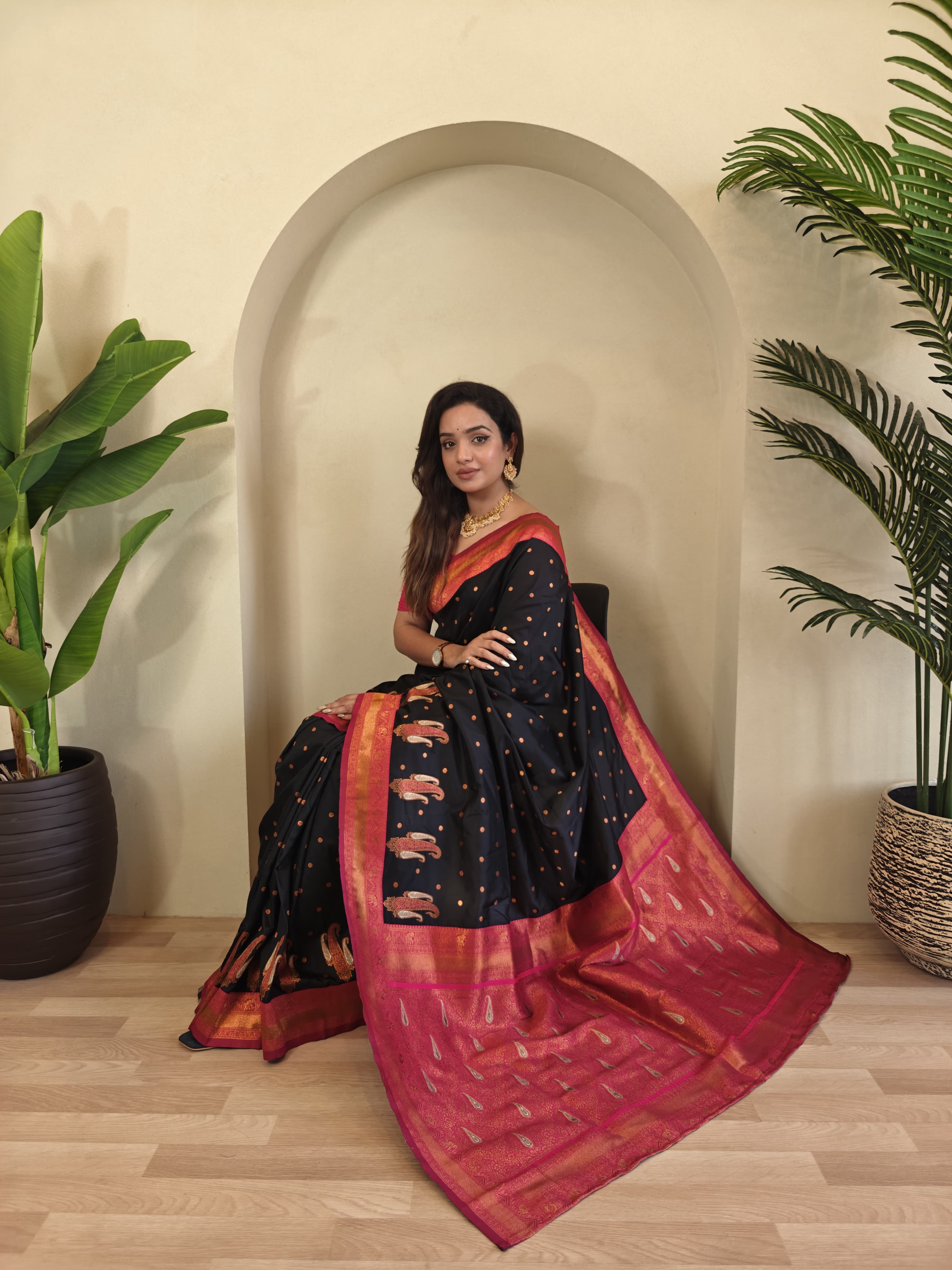 Paithani Weaves with kanchipuram touch Silk Saree