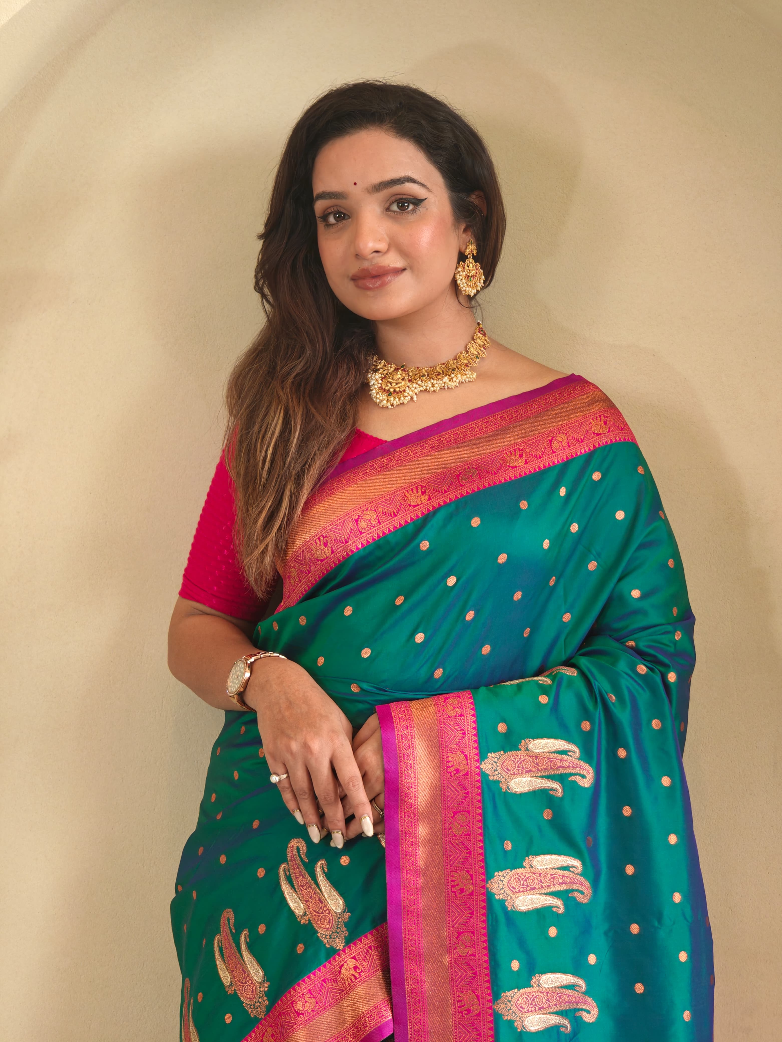 Paithani Weaves with kanchipuram touch Silk Saree