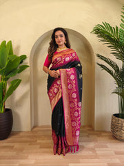 Dual Tone Contrast Pallu Designer Saree