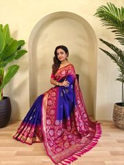 Dual Tone Contrast Pallu Designer Saree