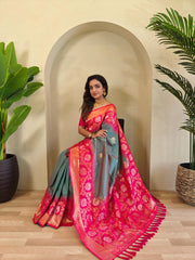 Dual Tone Contrast Pallu Designer Saree