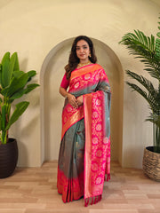 Dual Tone Contrast Pallu Designer Saree