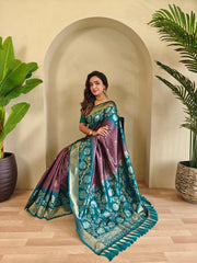 Dual Tone Contrast Pallu Designer Saree