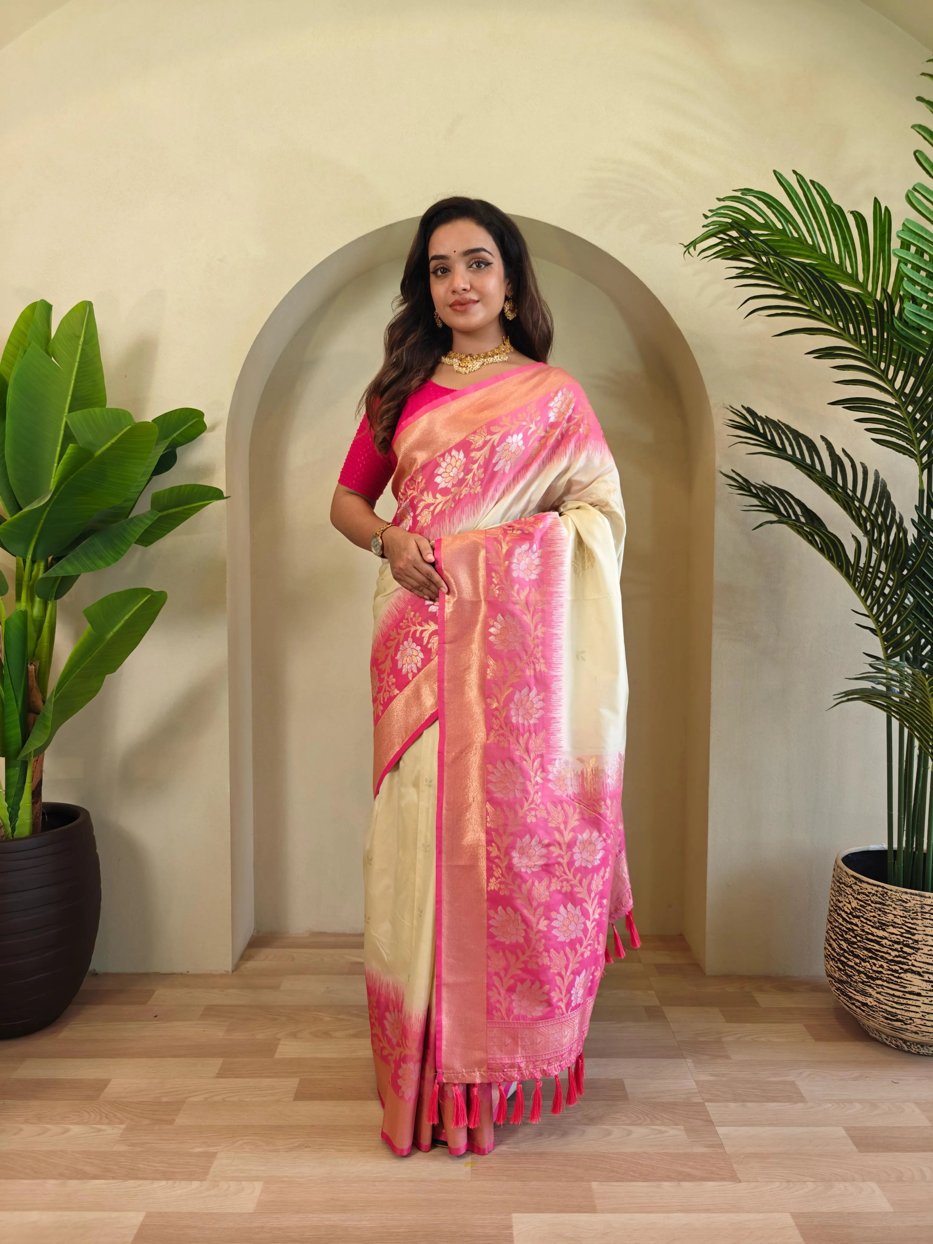 Dual Tone Contrast Pallu Designer Saree