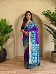 Dual Tone Contrast Pallu Designer Saree