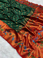 Traditional Wedding Marigold Paithani Saree