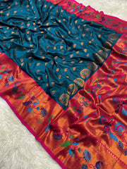 Traditional Wedding Marigold Paithani Saree