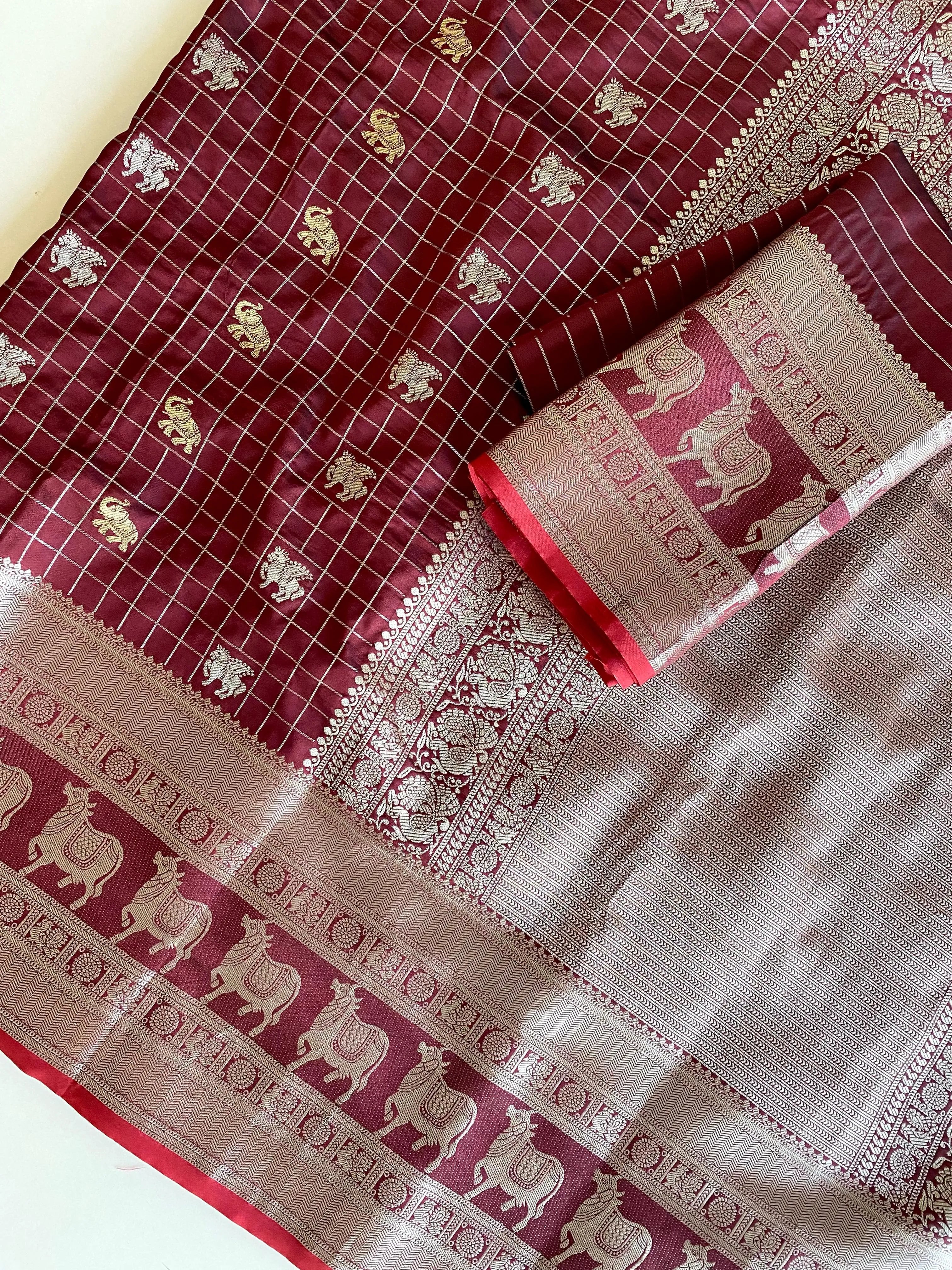 Soft Silk Elephant & Unicorn Motif Pichwai Saree