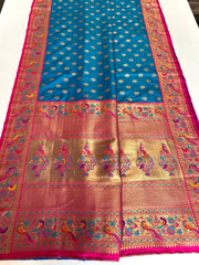 Paithani Silk Traditional Zari Weaving Rich Pallu Saree