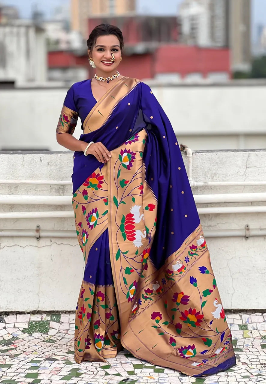 Half-Half Unique Paithani Silk Saree