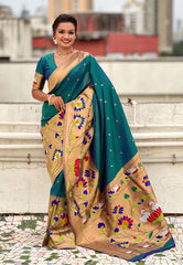 Half-Half Unique Paithani Silk Saree