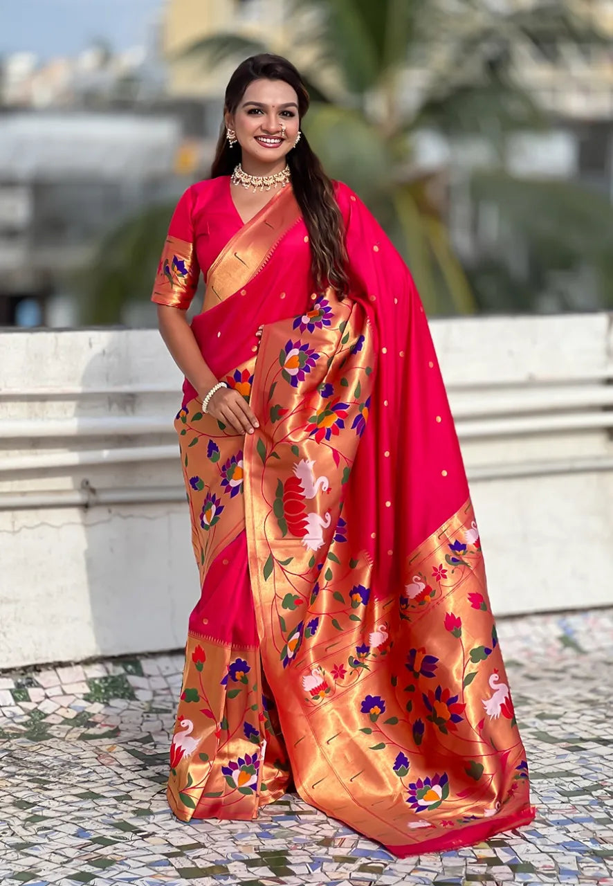 Half-Half Unique Paithani Silk Saree