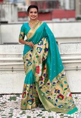 Half-Half Unique Paithani Silk Saree