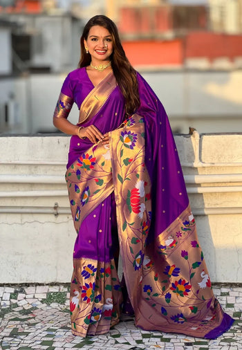 Half-Half Unique Paithani Silk Saree