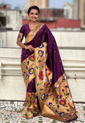 Half-Half Unique Paithani Silk Saree