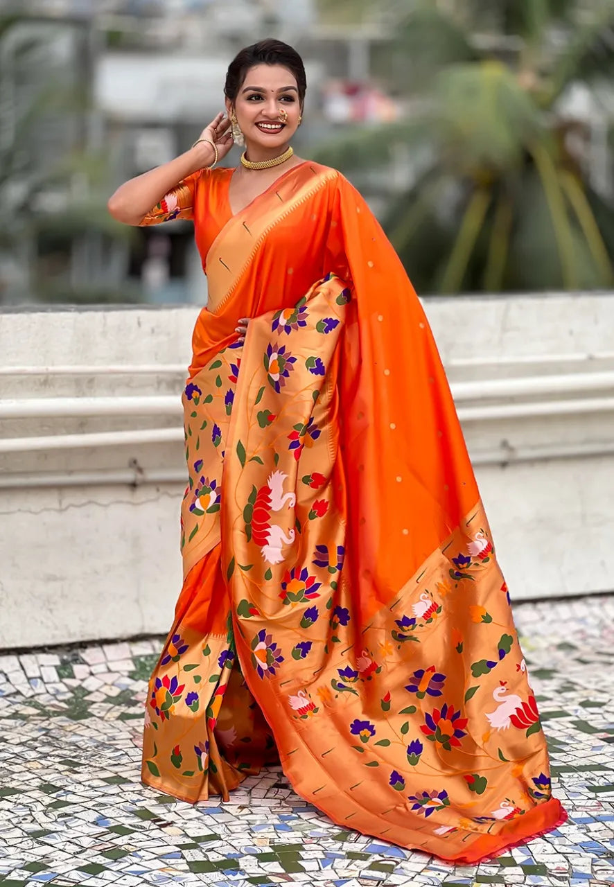 Half-Half Unique Paithani Silk Saree