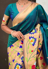 Half-Half Unique Paithani Silk Saree